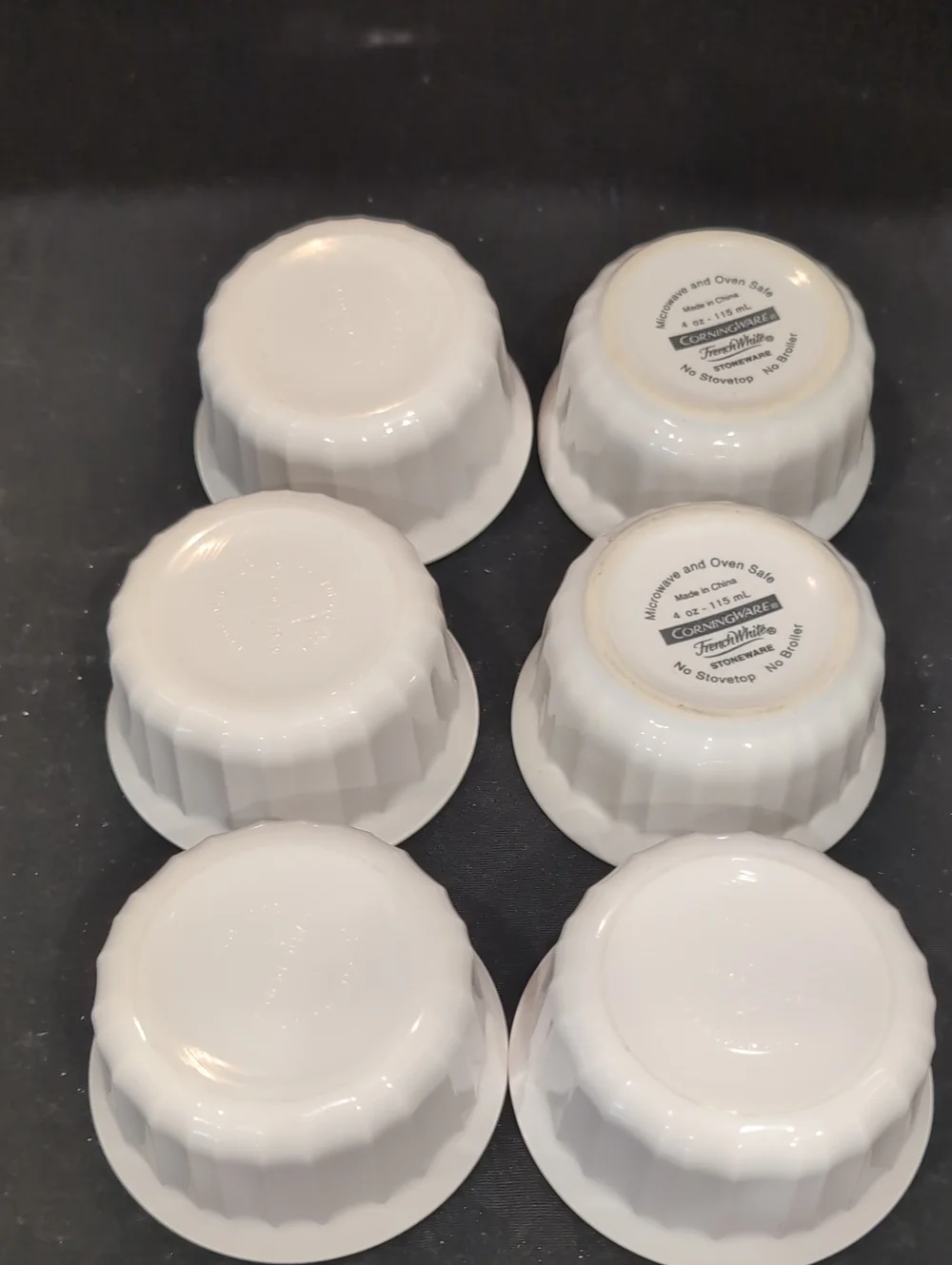 Set of Six (6) CorningWare / Corning Ware French White 4 Oz Ramekins RS4